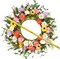 Artificial Flower Wreath,20” Purple Yellow White Pink Floral Wreath Spring and Summer Wreath Front Door Wreath for Home Party Festival Wedding Decor